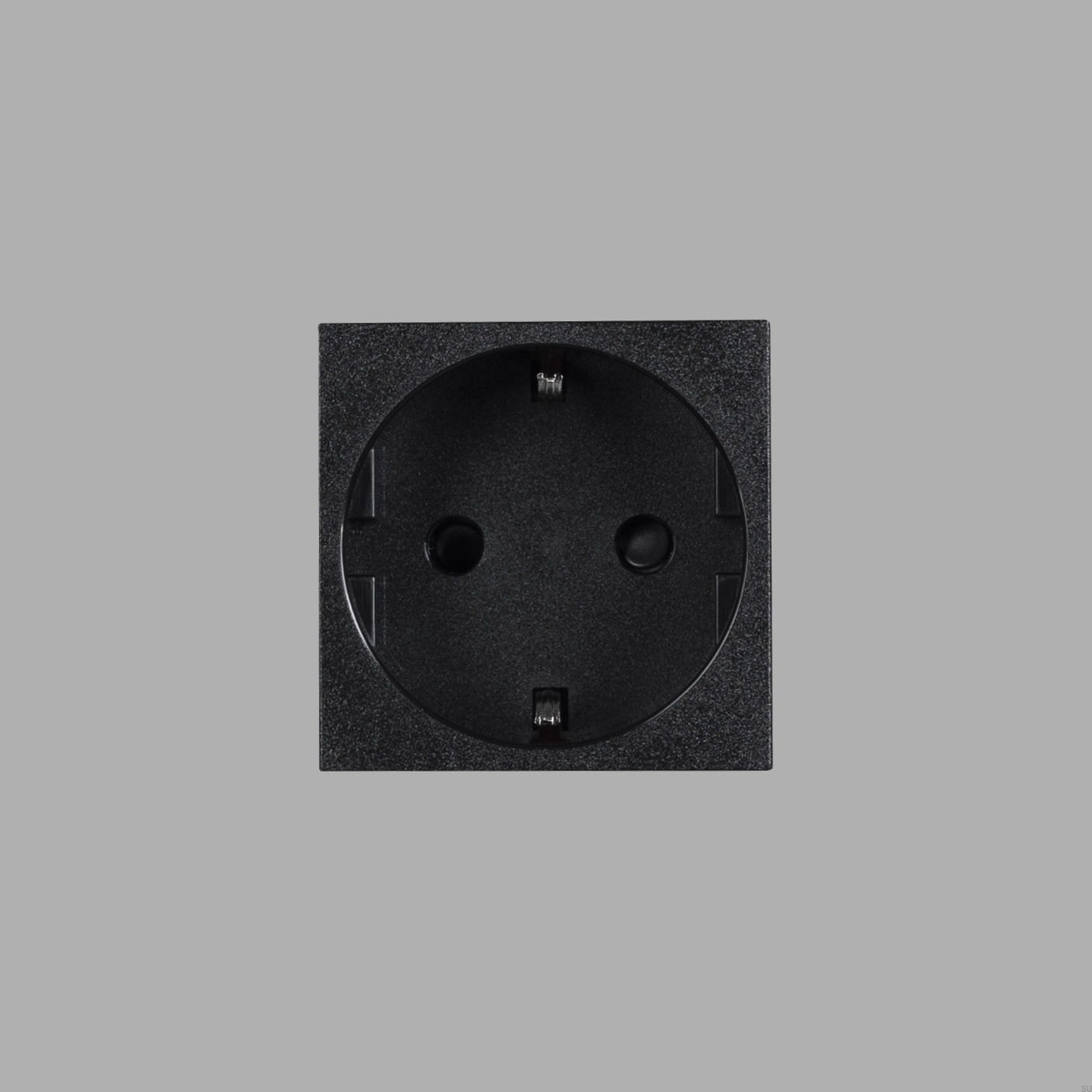Gniazdo modułowe pojedyncze Typ F Schuko 45mm Standard Europejski – Czarny (EU)