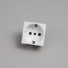 Gniazdo modułowe pojedyncze Typ F + L Italian 45mm Standard Europejski – Biały (EU)