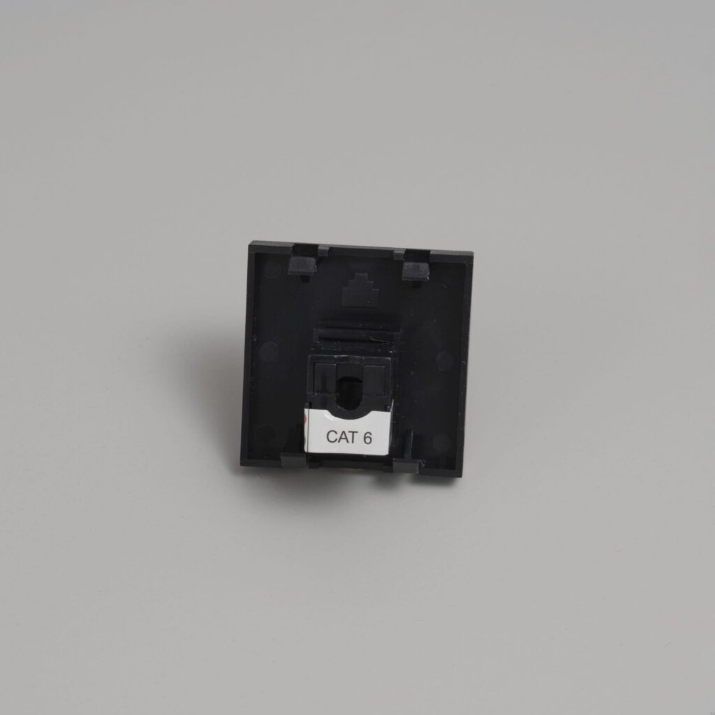 Gniazdo modułowe RJ45 CAT6 45mm Standard Europejski – Czarny (EU)