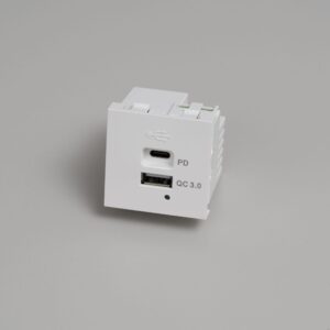Moduł ładowania USB A+C Quickcharge Standard Europejski – Biały (EU)