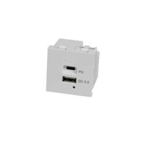 Moduł ładowania USB A+C Quickcharge Standard Europejski – Biały (EU)