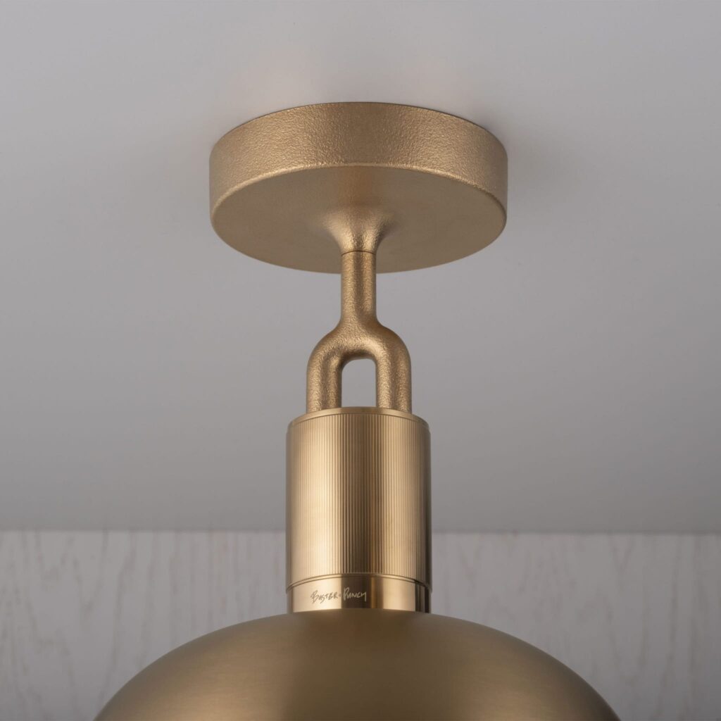 Lampa sufitowa Forked M z osłoną Mosiężną i Dymionym Kloszem