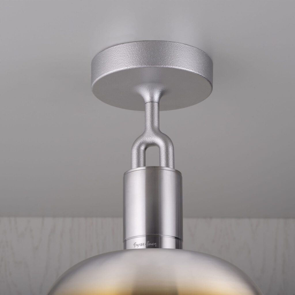 Lampa sufitowa Forked M z osłoną ową i Mlecznym Kloszem