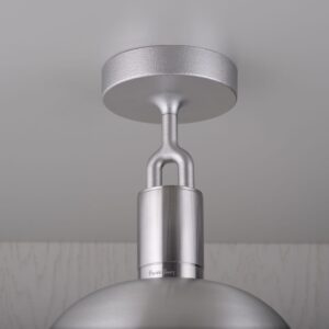 Lampa sufitowa Forked M z osłoną ową Srebrną i Mlecznym Kloszem