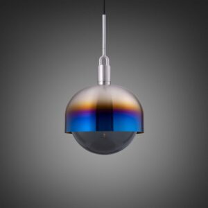 Lampa wisząca z kloszem Forked L z osłoną ową z Dymionym Kloszem