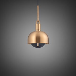 Lampa wisząca z kloszem Forked M z osłoną Mosiężną z Dymionym Kloszem