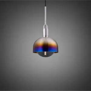 Lampa wisząca z kloszem Forked M z osłoną ową z Dymionym Kloszem