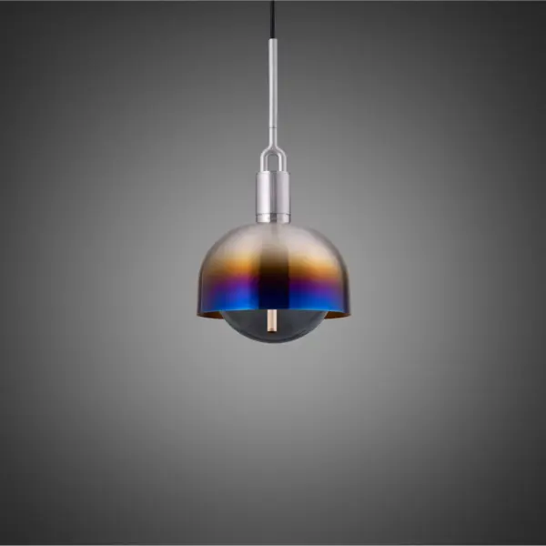 Lampa wisząca z kloszem Forked M z osłoną ową z Dymionym Kloszem