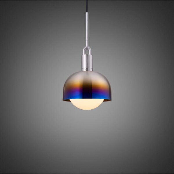 Lampa wisząca z kloszem Forked M z osłoną ową z Mlecznym Kloszem
