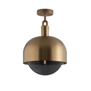 Lampa sufitowa Forked L z osłoną Mosiężną i Dymionym Kloszem