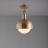 Lampa sufitowa Forked M z osłoną Mosiężną i Mlecznym Kloszem