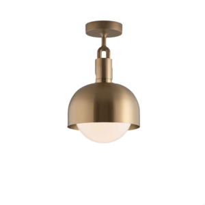 Lampa sufitowa Forked M z osłoną Mosiężną i Mlecznym Kloszem