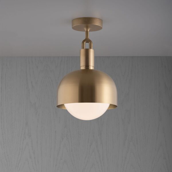 Lampa sufitowa Forked M z osłoną Mosiężną i Mlecznym Kloszem