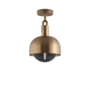 Lampa sufitowa Forked M z osłoną Mosiężną i Dymionym Kloszem