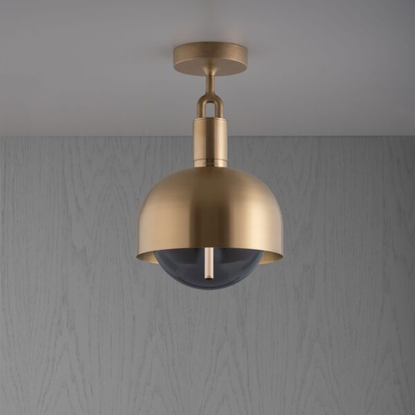 Lampa sufitowa Forked M z osłoną Mosiężną i Dymionym Kloszem