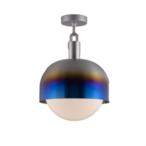 Lampa sufitowa Forked L z osłoną ową i Mlecznym Kloszem