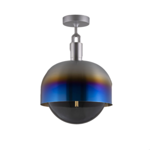 Lampa sufitowa Forked L z osłoną ową i Dymionym Kloszem