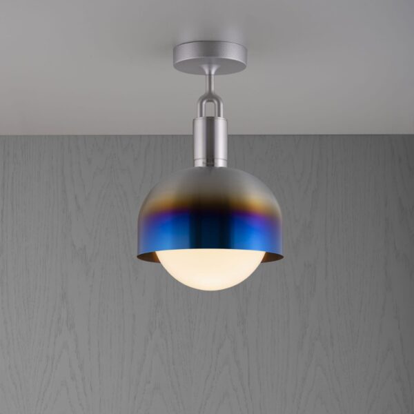 Lampa sufitowa Forked M z osłoną ową i Mlecznym Kloszem