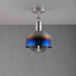 Lampa sufitowa Forked M z osłoną ową i Dymionym Kloszem