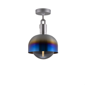Lampa sufitowa Forked M z osłoną ową i Dymionym Kloszem