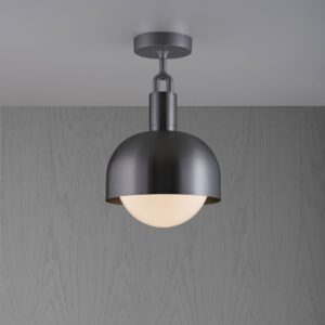Lampa sufitowa Forked M z osłoną ową i Mlecznym Kloszem