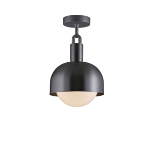 Lampa sufitowa Forked M z osłoną ową i Mlecznym Kloszem