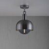 Lampa sufitowa Forked M z osłoną ową i Dymionym Kloszem