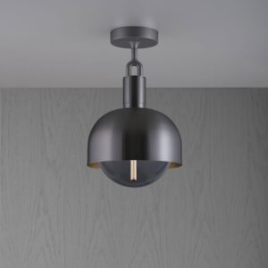 Lampa sufitowa Forked M z osłoną ową i Dymionym Kloszem
