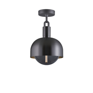 Lampa sufitowa Forked M z osłoną ową i Dymionym Kloszem