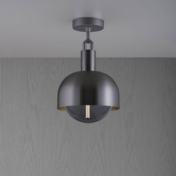Lampa sufitowa Forked M z osłoną ową i Dymionym Kloszem