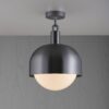 Lampa sufitowa Forked L z osłoną ową i Mlecznym Kloszem