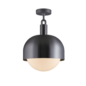 Lampa sufitowa Forked L z osłoną ową i Mlecznym Kloszem
