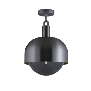 Lampa sufitowa Forked L z osłoną ową i Dymionym Kloszem