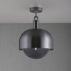 Lampa sufitowa Forked L z osłoną ową i Dymionym Kloszem