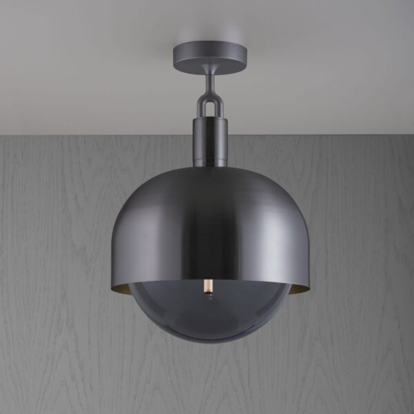 Lampa sufitowa Forked L z osłoną ową i Dymionym Kloszem
