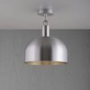 Lampa sufitowa Forked L z osłoną ową Srebrną