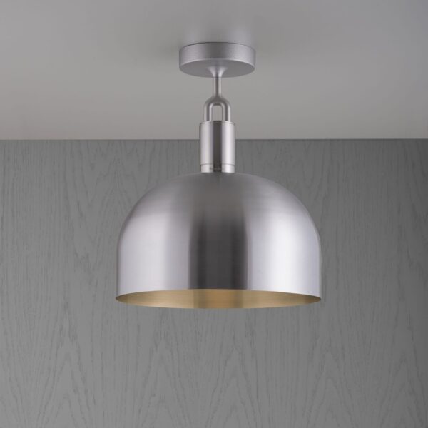 Lampa sufitowa Forked L z osłoną ową Srebrną