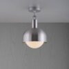 Lampa sufitowa Forked M z osłoną ową Srebrną i Mlecznym Kloszem