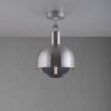 Lampa sufitowa Forked M z osłoną ową Srebrną i Dymionym Kloszem