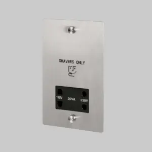 Gniazdo na golarkę Shaver 115V/230V Standard Brytyjski – Srebrny (UK)