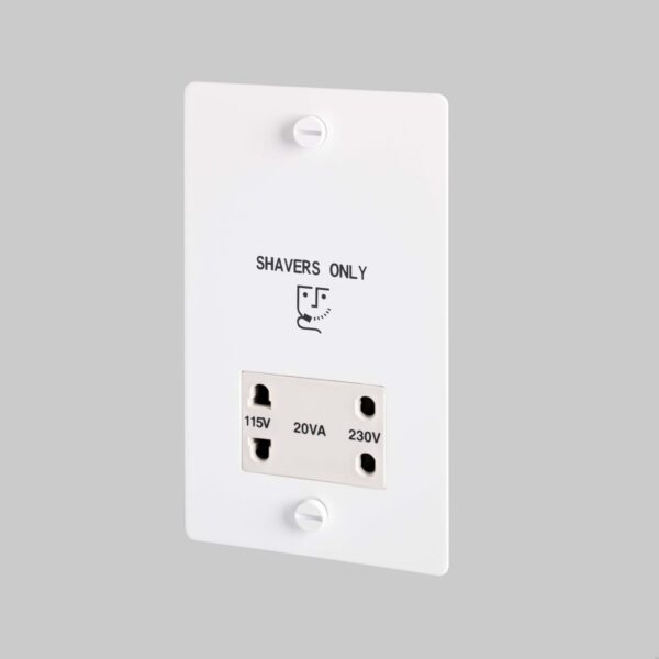 Gniazdo na golarkę Shaver 115V/230V Standard Brytyjski – Biały (UK)