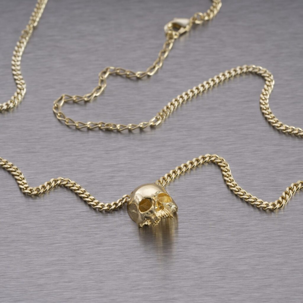 Naszyjnik Skull Travis Barker – Złoty