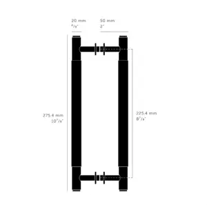Uchwyt meblowy podłużny dwustronny Pull Bar Cross 225 – Czarny
