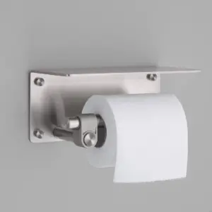Uchwyt na papier toaletowy z półką Cast – Srebrny