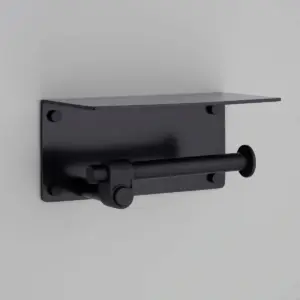 Uchwyt na papier toaletowy z półką Cast Welder’s Black – Czarny