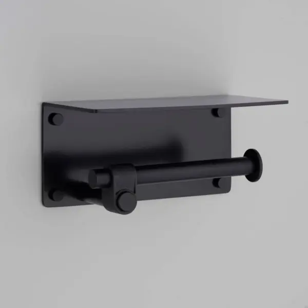 Uchwyt na papier toaletowy z półką Cast Welder’s Black – Czarny