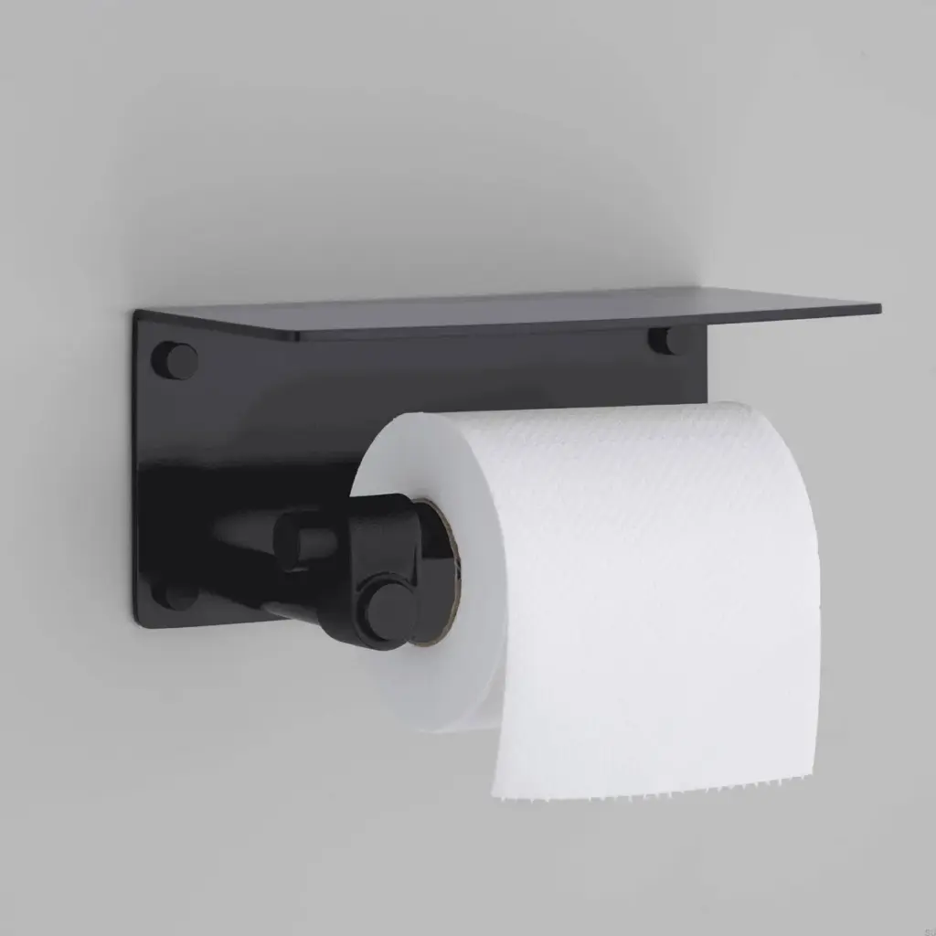 Uchwyt na papier toaletowy z półką Cast Welder’s Black – Czarny