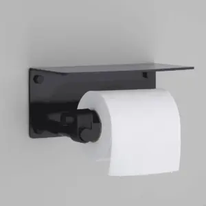 Uchwyt na papier toaletowy z półką Cast Welder’s Black – Czarny