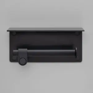 Uchwyt na papier toaletowy z półką Cast Welder’s Black – Czarny