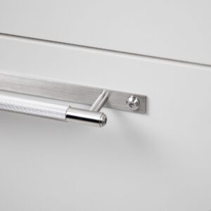Uchwyt meblowy podłużny z podkładką Linear Plate 125 – Srebrny